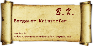 Bergauer Krisztofer névjegykártya